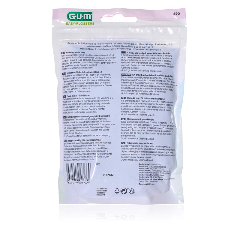 GUM Easy-FLOSSERS | Single-use Flossing Picks | Remove Plaque from