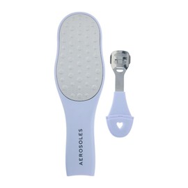Aerosoles Double-Sided Foot File with Foot Scraper - Stainless Steel Pedicure Tool for Soft, Smooth Feet
