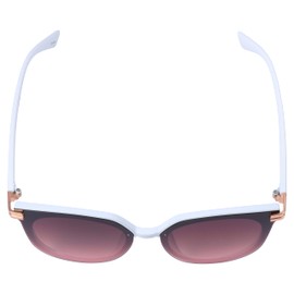 Laundry by Shelli Segal Women's Round Cat Eye Sunglasses, White, 59 mm