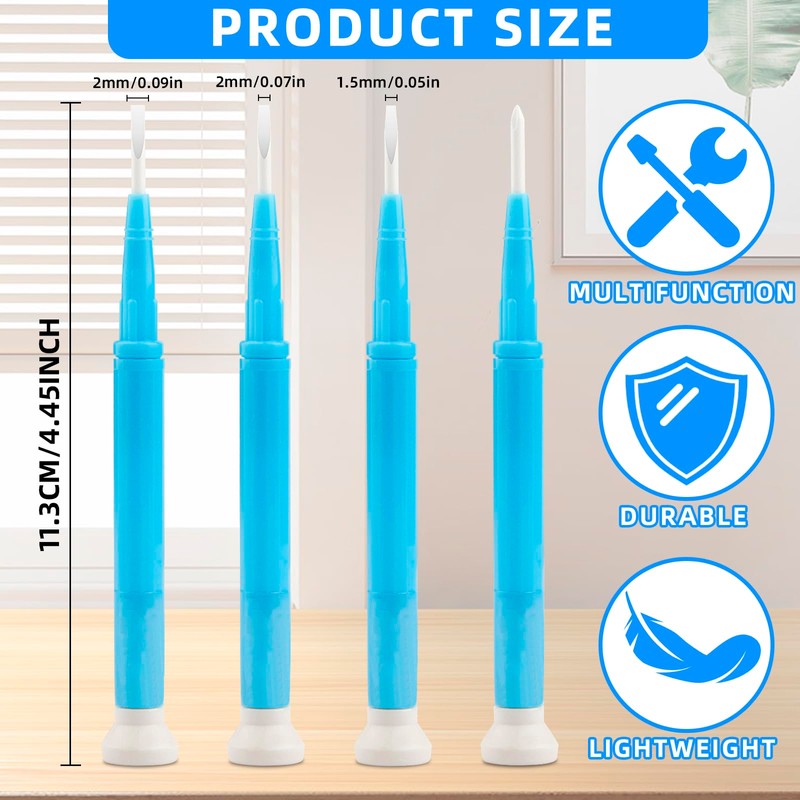 4 Pcs Plastic & Ceramic Screwdriver Set, Non-Conductive Slotted Screwdrivers