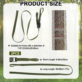 2pcs Hunting Climbing Stick Replacement Straps, Heavy Duty Treestand Stabilizer Straps Climbing Hunting Stand Straps Climbing Stick Accessories for Holding Climbing Tree Stand