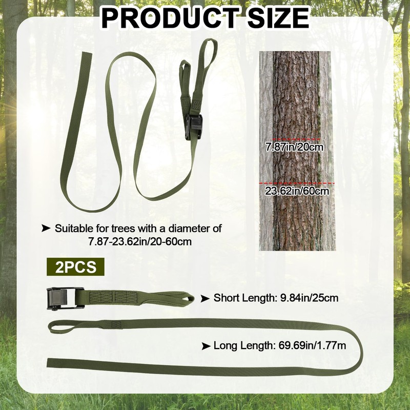2pcs Hunting Climbing Stick Replacement Straps, Heavy Duty Treestand Stabilizer