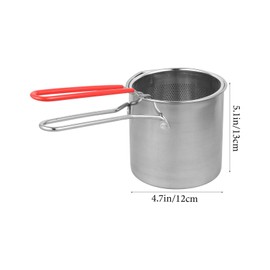 Stainless Steel Deep Fryer Pot: Small Japanese Tempura 304 Stainless Steel with Oil Drip Drainer Rack Container for Fryer Oil, Bacon Drippings, Lard and Ghee oil