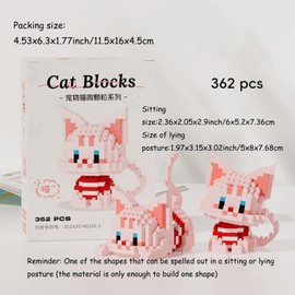 shenhailan Educational Mini Cat Building Blocks for Kid Adult Gift Toy 362 Pcs(Hairless Cat)