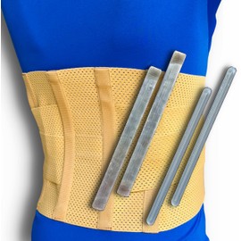 FAJA LUMBAR FAJA LUMBOSACRA TRANSPIRABLE VARILLAS DE ALUMINIO Y PLASTICO FAJA SACROLUMBAR (CHICA: 70 A 80 CM)