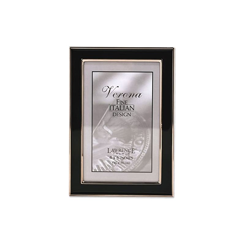 Lawrence Frames Silver Plated 4 by 6 Metal with Black