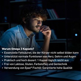 Spacegarden 80 Omega 3 Capsules High Dose - 1000 mg Fish Oil with DHA & EPA - Premium Omega 3 for Brain, Heart & Eyes - High Quality Fish Oil Capsules without Additives