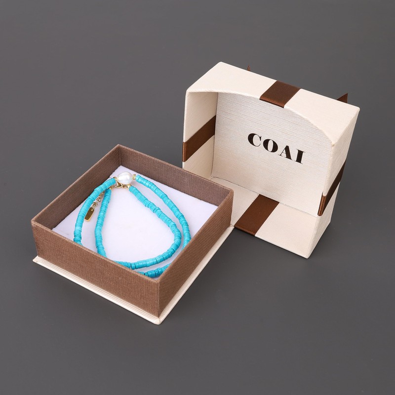 COAI Women's Freshwater Pearl Choker, Turquoise, Turquoise