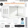 GREBSTK 10x10ft Pop Up Canopy Tent with Sidewalls, Instant Setup,