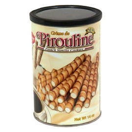 Peter DeBeukelear Creme De Pirouline Rolled Wafers, French Vanilla, 14-Ounce Tins (Pack of 6)