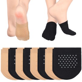 Heclia 8 Pairs Toes Sock for Backless Mules Polyester Mule Socks Well-Made Toe Topper No-Show Liner Sock Half Toe Covers No Show Seamless Non Skid Toppers Comfortable Breathable for Clog Footies Mules