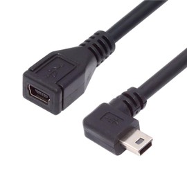 chenyang USB 2.0 Mini USB 5Pin Male to Female 90 Degree Left Angled Data Extension Cable Adapter