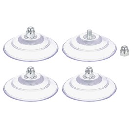 uxcell 4 Packs Suction Cups for Glass 90mm/3.5" Dia Clear PVC Window Glass Suction Sucker Pads with M8 x 10mm Screw for Window Bathroom Door Glass Wall Car Sun Shade