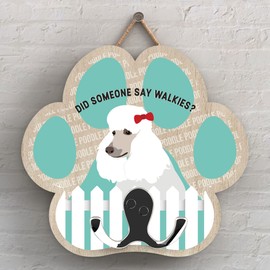 POODLE OF KATE PEARSON DOG BREED ILLUSTRATION PAWPRINT LEAD HOOK