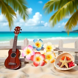 10 Stück mehrfarbige Hawaii-Plumeria-Blumen-Clips, künstliche tropische Blumen-Haarnadeln für Hochzeit, Strandparty, Haarspangen und Haarspangen, Haar-Accessoire, 10 cm, Unisex, Haarpflege, Haarpflege