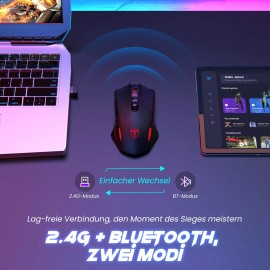 RisoPhy Gaming Mouse Wireless Mouse Gaming with 8000 DPI PC Gaming Mice with RGB LED