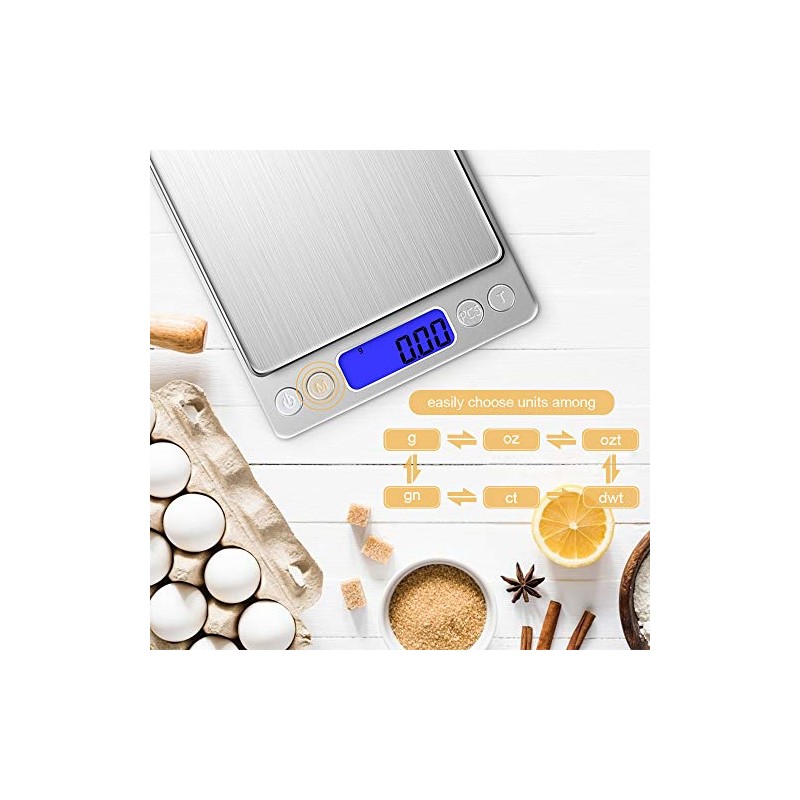 Diyife Balanza de Cocina 500g/0.01g, Escala de Alta Precisión/Báscula Digital/Báscula