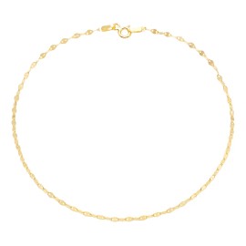 Pulsera Grano De Cafe Oro 10k 18cm 1.5mm Italiano Color Dorada