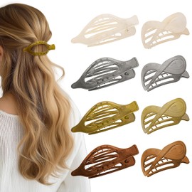 8Pcs Flat Hair Clips for Women Claw for Thick/Thin Hair Barrettes Strong Hold Clip for Hair Accessories