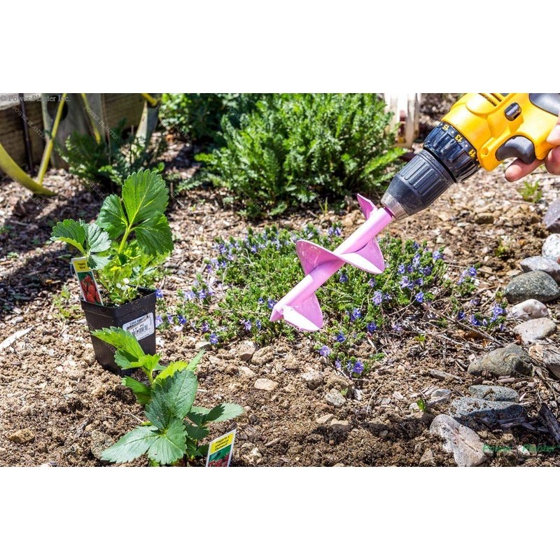Power Planter Bulb & Bedding Plant Auger (3"x7") in Pink