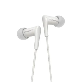 FUNLOGY Wired Earbuds (Earphones/Wired Earphones) [VGP2025 Cospa Grand Prize Winner / In-Ear / ASMR/Gaming/AUX/3.5mm L-Shaped Plug/Japanese Brand] (White)