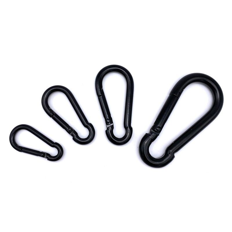 Pack of 5 Fire brigade snap hooks, painted black, load