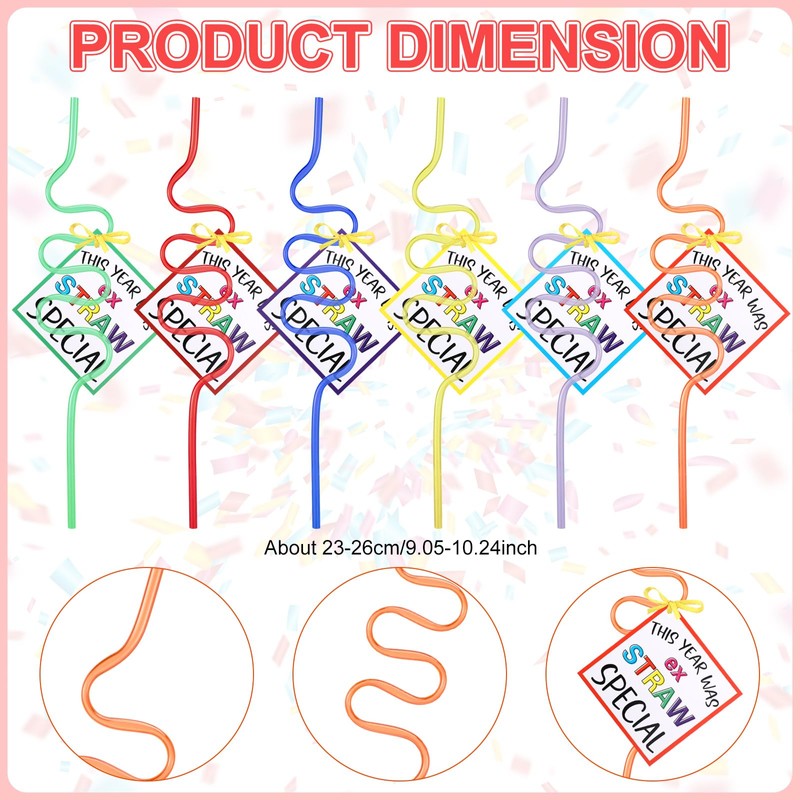 FillTouch 36 Pack Silly Straws End of the Year Gifts
