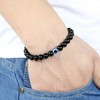 Evil Eye Bracelets for Men Mens Black Obsidian Stretchy Beaded