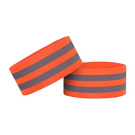 WS Accessories PACK OF 2 Reflective Hi-Vis Armbands (Orange)