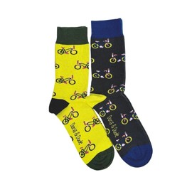 Doris & Dude Women Ladies Bamboo Organic Crew Socks 2 Pair Gift Pack Med 3-7 Bicycles Colourful Box Set Soft Durable Sustainable Smooth Toe Breathable