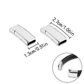 HAIKING Flat Magnetic Clasps, 6 PCS Stainless Steel Flat End Magnetic Buckle for Jewelry, Bracelet, Craft Making Supplies (3 Colors)