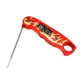 Instant Read Meat Thermometer with Folding Stainless Steel Temperature Probe - Waterproof Grilling Thermometer and Baking Thermometer - Instant Read Food Thermometer w/ Flames Design from BBQ Dragon
