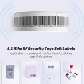 1000 Pcs Security Tags, Retail Store Security System 8.2 MH RF Soft Labels for Retail EAS Anti-Theft System