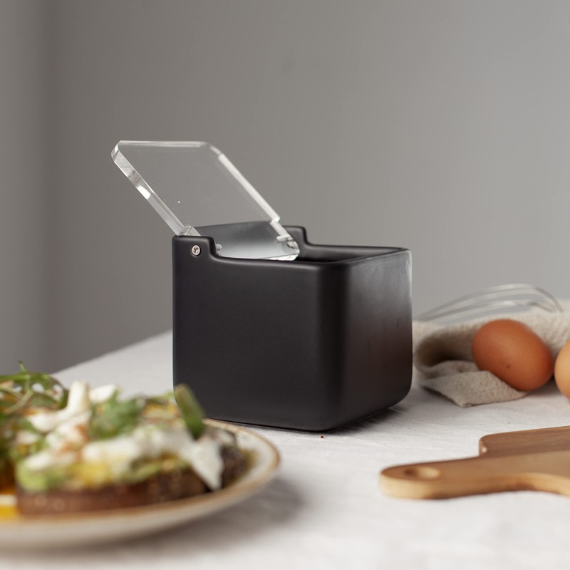 KOOK TIME Salt Jar with Lid, Salt Container for Kitchen,