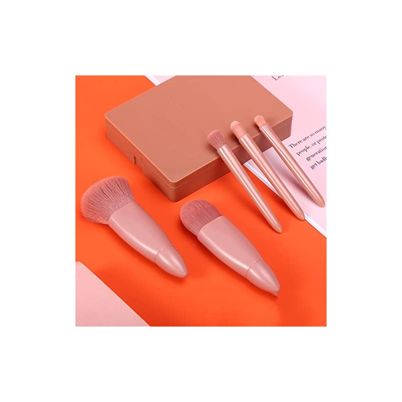 Pinceles de maquillaje Conjunto 5pcs Multi-Function con espejo suave pelo