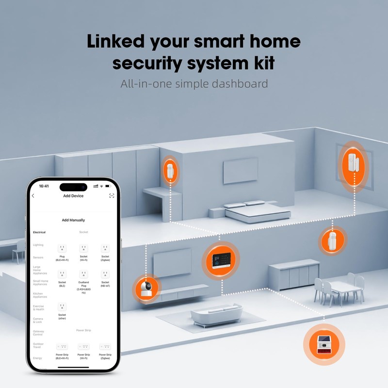 LWOHSI Alarm System with HD Security Camera,Wireless 4G/WiFi Home Alarm