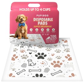 Pupiboo Disposable Dog and Cat Training Pads Highly Absorbent Pee Pads, Leak Proof Backing, for Housebreaking & Potty Training – 23x23 in (100 Count)