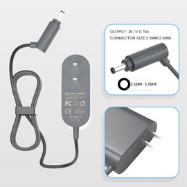 Onadrive Charger Compatible for Dyson V6 V7 V8 - Power Cord Only Compatible for Dyson V6 V7 V8 DC58 DC59 DC61 DC62 SV03 SV04 SV05 SV06 Cordless Vacuum Cleaner Model 967813-02 205720-02