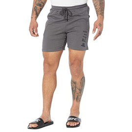 UFC Ultimate Fighting Performance 7" FR. Terry Volleyball Shorts for Men – Blended Cotton – Drawstring Closure Dark Grey MD 7