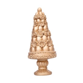 Milageto Easter Egg Tree Figurine Easter Decorations Table Ornament Resin Sculpture for Office Study Room Bookshelf Bedroom, Golden