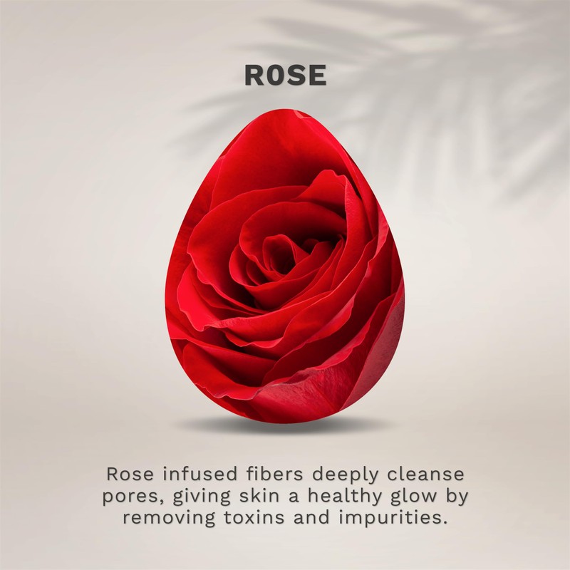 KOL Face Scrubber, Rose Infused Exfoliating Facial Cleansing Pads, Disposable