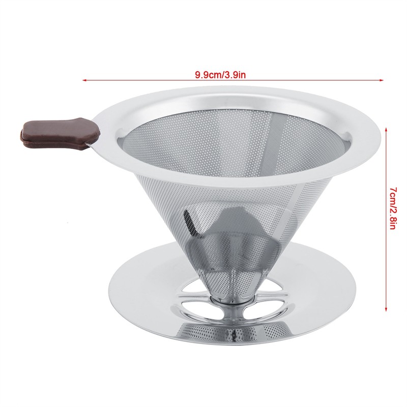 Stainless Steel Coffee Filter Reusable Double Layer Brew Dripper with