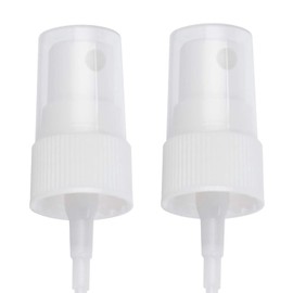 OAK & SAGE 2 White Fine Mist Spray Caps with 6.75” Dip Tube (.16 cc Output) - 24/410 Cap Size - 2 Total
