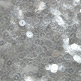 5mm Flat Round Sequin Paillettes ~ Clear Crystal ~ Loose sequins for embroidery, bridal, applique, arts, crafts, and embellishment. Made in USA.