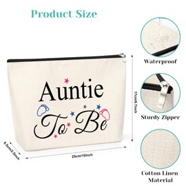 New Auntie Gifts Cosmetic Bag Pregnancy Announcement Gift for Auntie Auntie to Be Gifts Best Aunt Ever Gifts Christmas Mothers Day Present for Auntie Baby Reveal Gift for Auntie Travel Makeup Bag