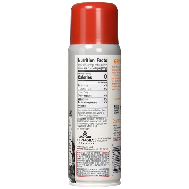 PAM COOKING SPRAY FOR GRILLING 6 PACK