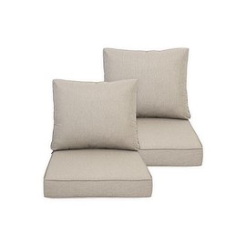 COZYVIDA Indoor/Outdoor Deep Seat Patio Cushions seat(24x24x4.7 inch),Back(25x22.5 inch) : Resilient Foam Filling, Weather Resistant Patio Cushions,2 Sets,Putty