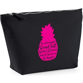 Hippowarehouse Be A Pineapple: Stand Tall, Wear a Crown and Be Sweet On The Inside printed make up cosmetic wash bag 18x19x9cm