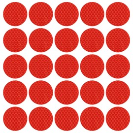 TA-VIGOR Reflective Tape, 30pcs Round Reflective Stickers Waterproof PVC Safety Tape for Bikes Cars Helmets Backpacks Outdoor Visibility, Red
