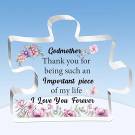 Godmother Puzzle Plaques Mother's Day Gifts Godmum Appreciate Birthday Present Acrylic Sign Home Decorations Christmas Souvenirs Thank You for Being Such An Important Piece Quotes Keepsake